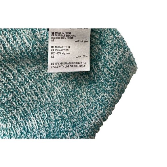 Style & Co Plus Size Sweater Top Women's 2X Green White V-Neck Oversized Relaxed - Picture 6 of 8